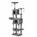 OKVO 80" Multi-Level Cat Tower with Condos, Hammocks and Scratching Posts, Dark Gray