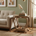 OKVO 2-Tier Narrow End Table with Storage Shelf for Living Room or Bedroom