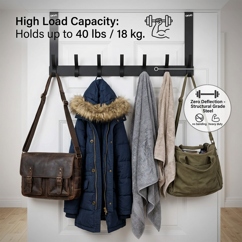 OKVO Over the Door Hooks for Towels, Coats and Accessories