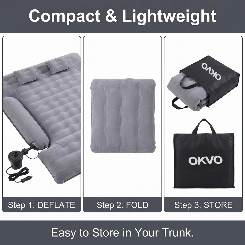 OKVO Truck Bed Air Mattress for 6–6.5 ft Full Size Pickup Beds with 12V Pump