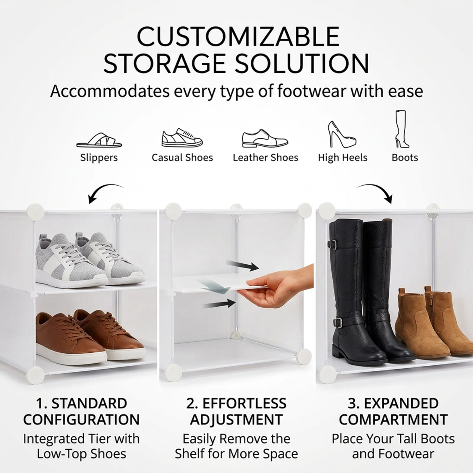 OKVO 6-Tier Shoe Storage Cabinet with Doors, Stackable Shoe Rack Organizer
